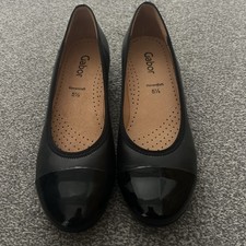 Gabor Black Leather Low Heel