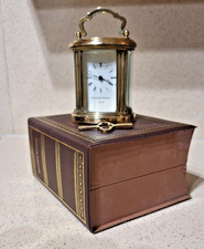 Miniature Oval Carriage Clock Matthew Norman London. 8 Days. Case and Key.