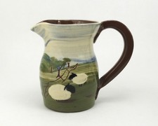 CAROLINE SMITH ABBOT STUDIO POTTERY JUG WITH SHEEP