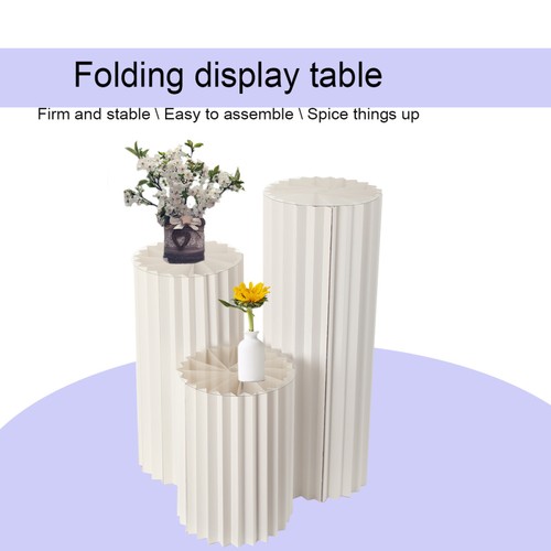 White paper pillar vase stand - white,
