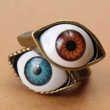 evil eye ring good luck charm ward off evil spirits keep you safe Iris Unisex 