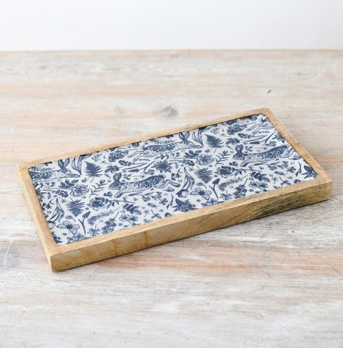 Blue hare floral print - print, mango
