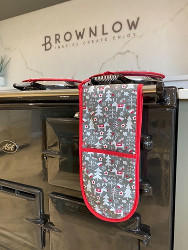 Double oven glove - oven, red