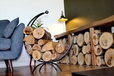 Wrought iron log holder - wrought, holder,