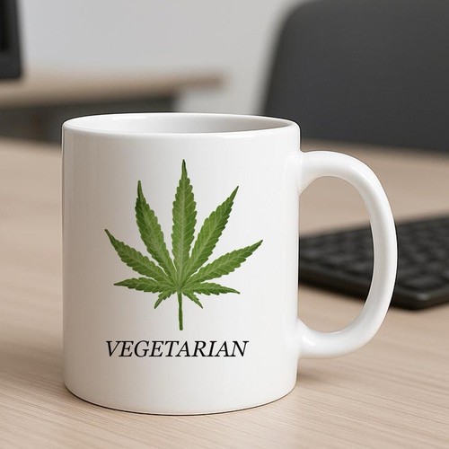 Funny vegetarian mug cannabis - vegetarian,