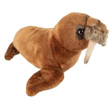 Walrus Soft Toy Arctic Animal Plush Cuddly Soft Furry Fluffy 30cm Brown Walrus