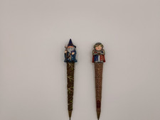 2 x Novelty pen Knight sword and merlin wizard fantasy blue ink