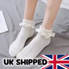 White Frilly Lace Ruffle Socks