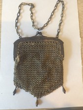 Antique / Victorian mesh / chainmail coin purse / bag. EPNS frame. 