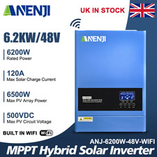 6200W 6.2KW Hybrid Solar Inverter Off-Grid MPPT 120A 220V/230Vac 48V 500V WIFI  