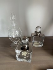 Set Of Three Decorative Glass Bottles
