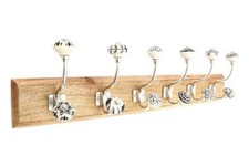 Six Double Metal Coat Hooks
