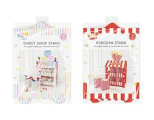 Party Snack Stands – 2 Assorted Designs: Popcorn Stand & Sweet Shop Stand