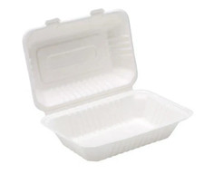 9 x 6" White Single Clamshell