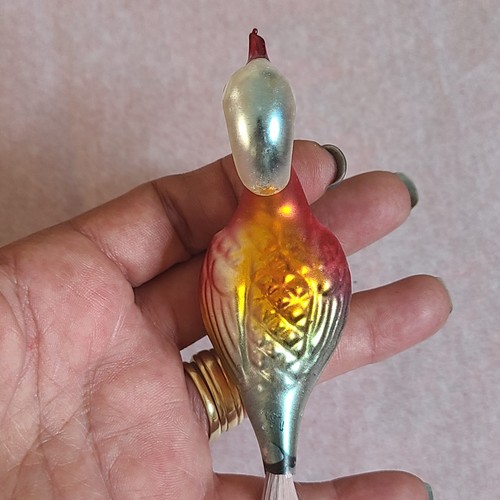 Glass clip bird ornament - glass,