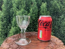Rare English Mid 18th Century Georgian Facet Cut Stem Wine Glass c1750