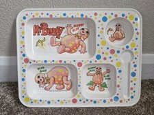 Mr Blobby 1992 Tray Dinner Plate Childrens  Melamine Plastic Compartment Section