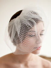 Bridal Feather net bow Birdcage Face Veil Fascinator veils cap Wedding headdress