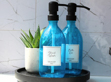 Turquoise blue glass soap