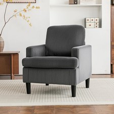 Home Armchair Grey Corduroy