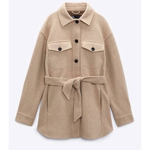 Zara tan soft belted oversized - soft,
