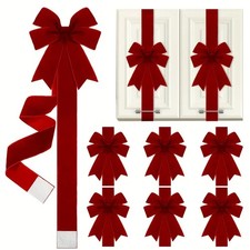 Red Christmas Bows Set Cabinet