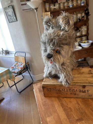 Vintage large grey fluffy - fluffy, dog