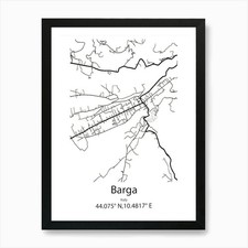 Barga,Italy Minimalist Map Art