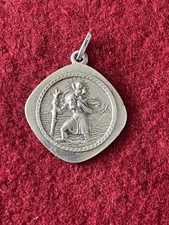 Sterling Silver 925 St Christopher Travel Charm Pendant Vintage 5.1g