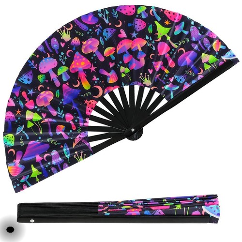 Hand fan folding large - folding,, fabric