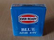 Vintage Ever Ready AD28 Blue 4.5v Radio Battery Sealed Rare Display TV Film Prop
