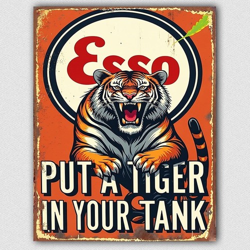 Metal sign esso - metal,