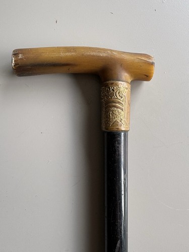 Antique walking stick horn - antique,