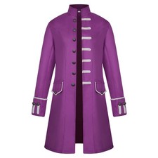 Frock Coat Steampunk Victorian Morning Steampunk Red/purple Mens Retro Jacket