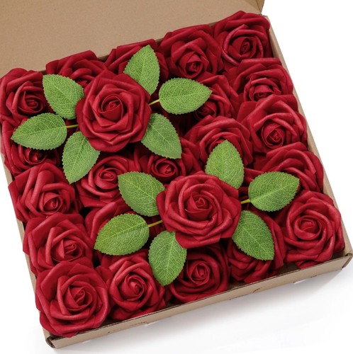50pcs red foam roses with - red,