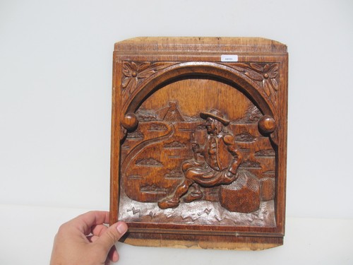 Antique carved wooden - carved, panel