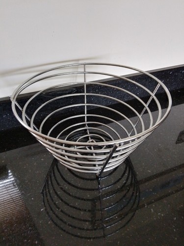 Contemporary chrome fruit bowl - contemporary,