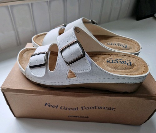 Pavers white leather mule - pavers,