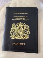 Black Leather Passport Cover. European Community. Excellent Condition. Not Used.
