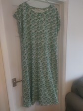 Woolovers Green Floral Print Short Sleeved Cotton Maxi Dress UK Large