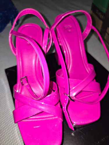 Zara pink platform block heel - pink,