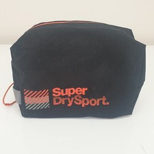 Superdry Sport Wash Bag Black Shave Travel Toiletry Holiday Gym Zip
