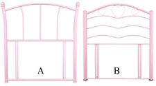 3ft Single Headboard Pink Metal Bed Head End.Girls Hearts Tubular Steel (90cm)