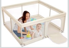 BEJOY Compact Baby Playpen 125cm with Foam Protection and Anti-Slip Safety