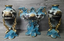 Set Of Three Antique Blue