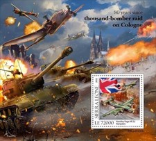 WWII Cologne Bombing HANDLEY PAGE HAMPDEN Aircraft Stamp Sheet 2022 Sierra Leone