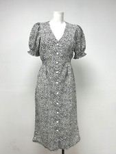 Ex Wallis Buttonthrough Printed Summer V-Neck Midi Dress Sizes 10 12 14 16 18 20