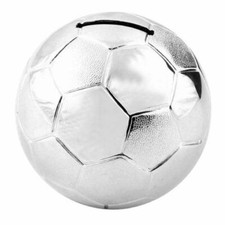 BAMBINO SILVER PLATED FOOTBALL MONEY BOX BANK
