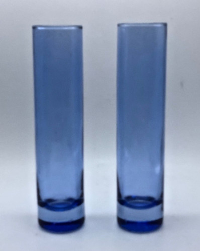 Libbey blue cylinder glass bud - libbey,