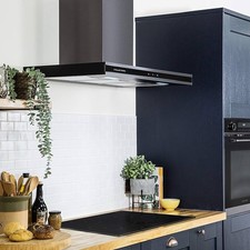 90CM WIDE  BLACK GLASS & DARK